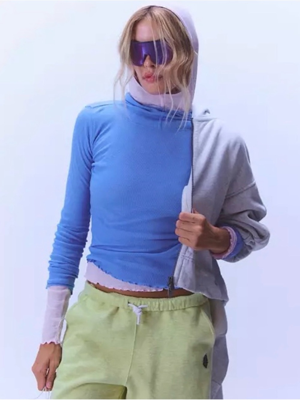 FP Movement Breathe Easy Layer Hoodie NWT Top Riviera Blue Small